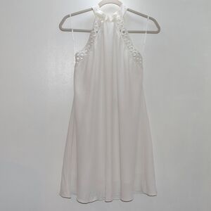 Lulus Any Sway Shape or Form White Lace Halter Dress Medium Mini Wedding M Party
